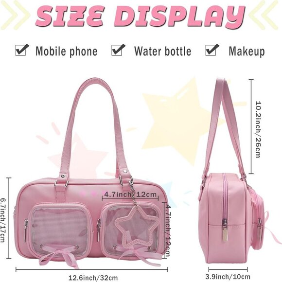 Kawaii Ita Bag PU Leather Underarm Bag for Women Girls Anime Cosplay - Picture 5 of 6